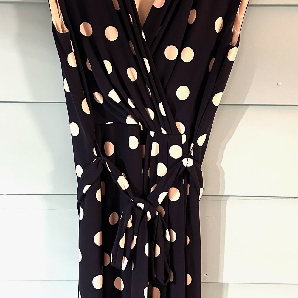 Eliza J, Size 12, Navy Blue with cream polka dots. Fully lined. - Picture 13 of 14